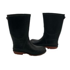 Black Waterproof Rubber Rain Snow Boots Size 10 Toddler